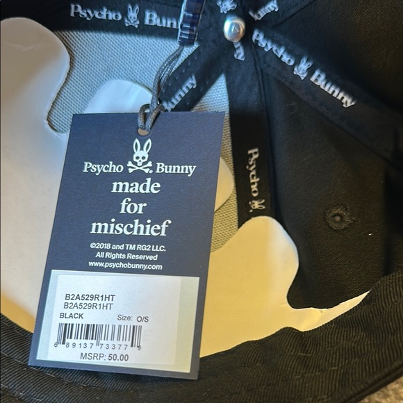 Black Cap with Rhinestone Psycho Bunny Design - Picture 4 of 4